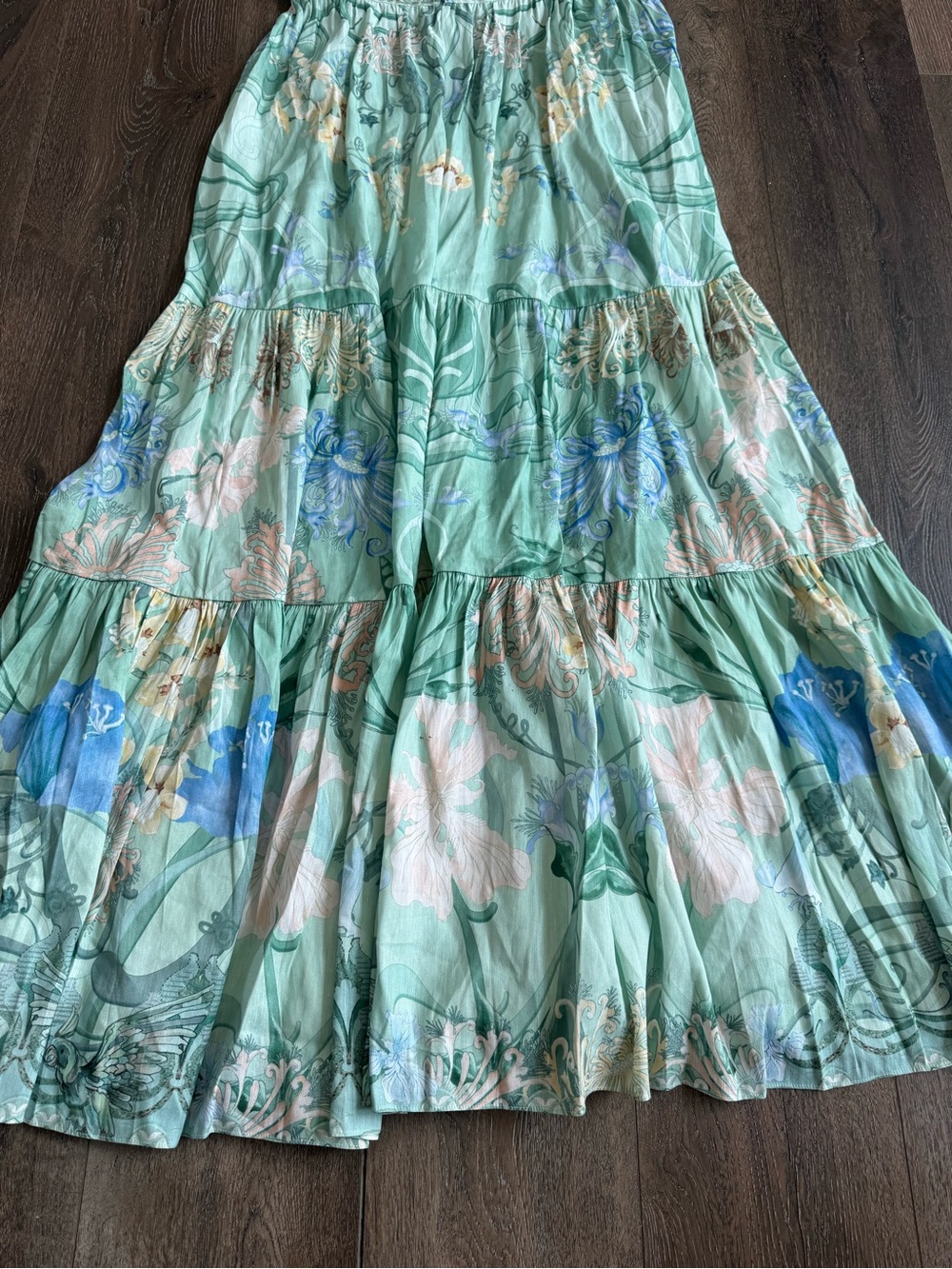 Camilla Floral Twist Cutout Maxi Dress in Mint Green Size Small - Picture 3 of 13